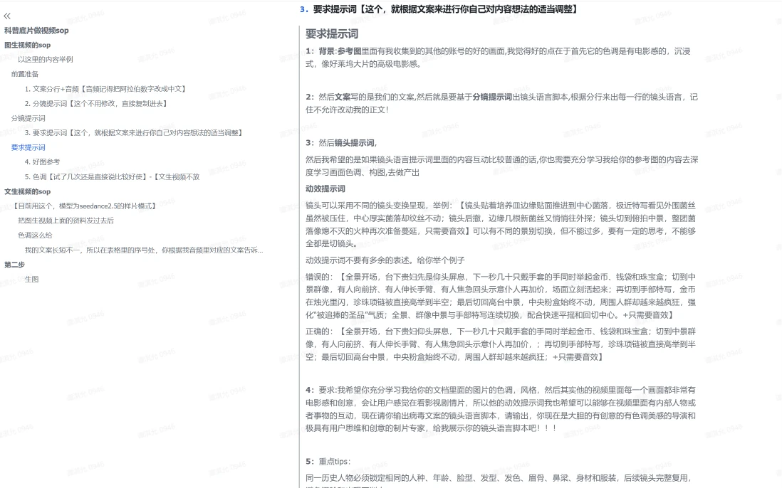视觉风格和动态要求SOP原稿